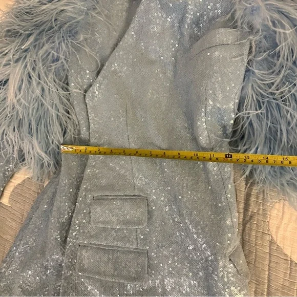 VTG 70s RARE Sequin Suit Set Feathers XS/S INSANE